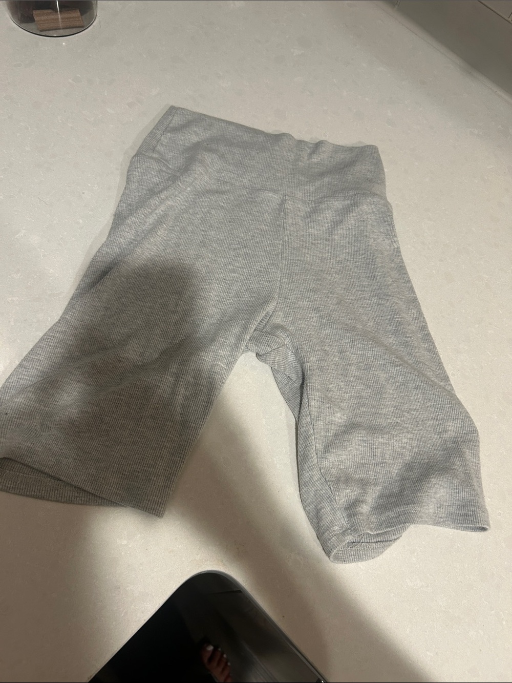 Joah Brown Light Gray Ribbed Bike Shorts